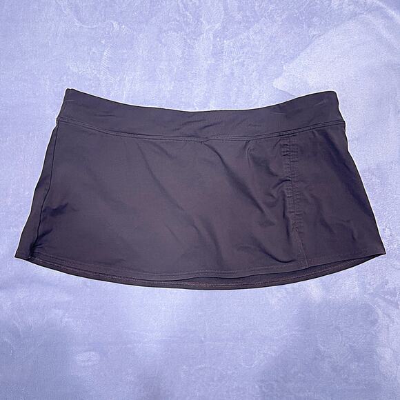 LANDS END Tummy Control Swim Skirt Brown Built In Liner Modest Womens 12 - Picture 1 of 6